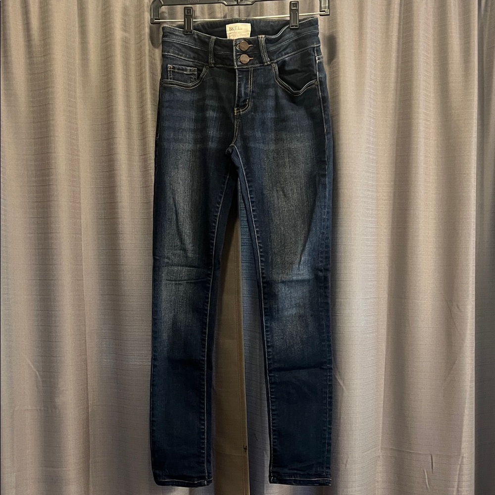 BKE Stella Mid-Rise Skinny Jeans - Dark Blue